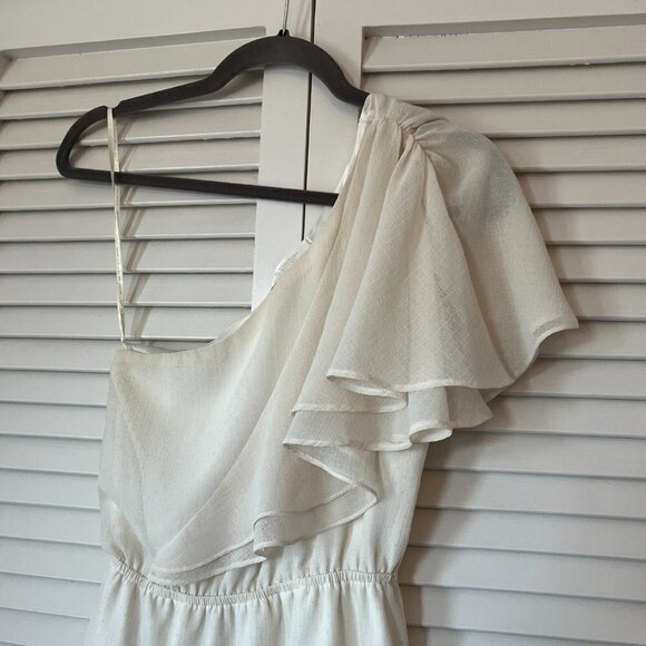 Miss Me MM Couture one shoulder mini dress ivory small ruffle - Picture 2 of 9